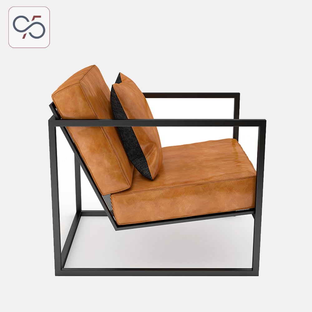 POLY-armchair-sofa-đơn-bọc-da-khung-sắt-sơn-tĩnh-điện