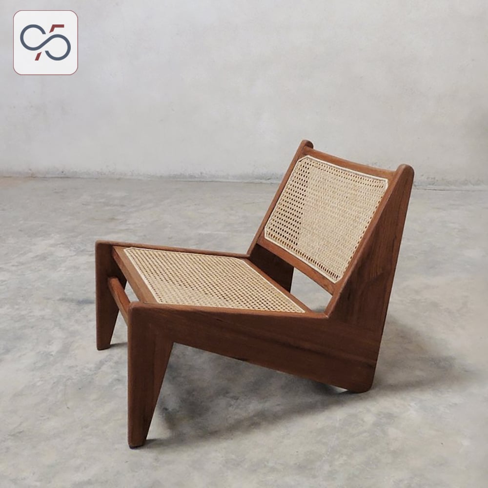 Ghế-thư-giãn-Kangaroo-chair-gỗ-mây-màu-nâu-walnut