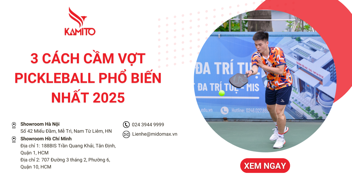 3 cách cầm vợt Pickleball phổ biến nhất 2025