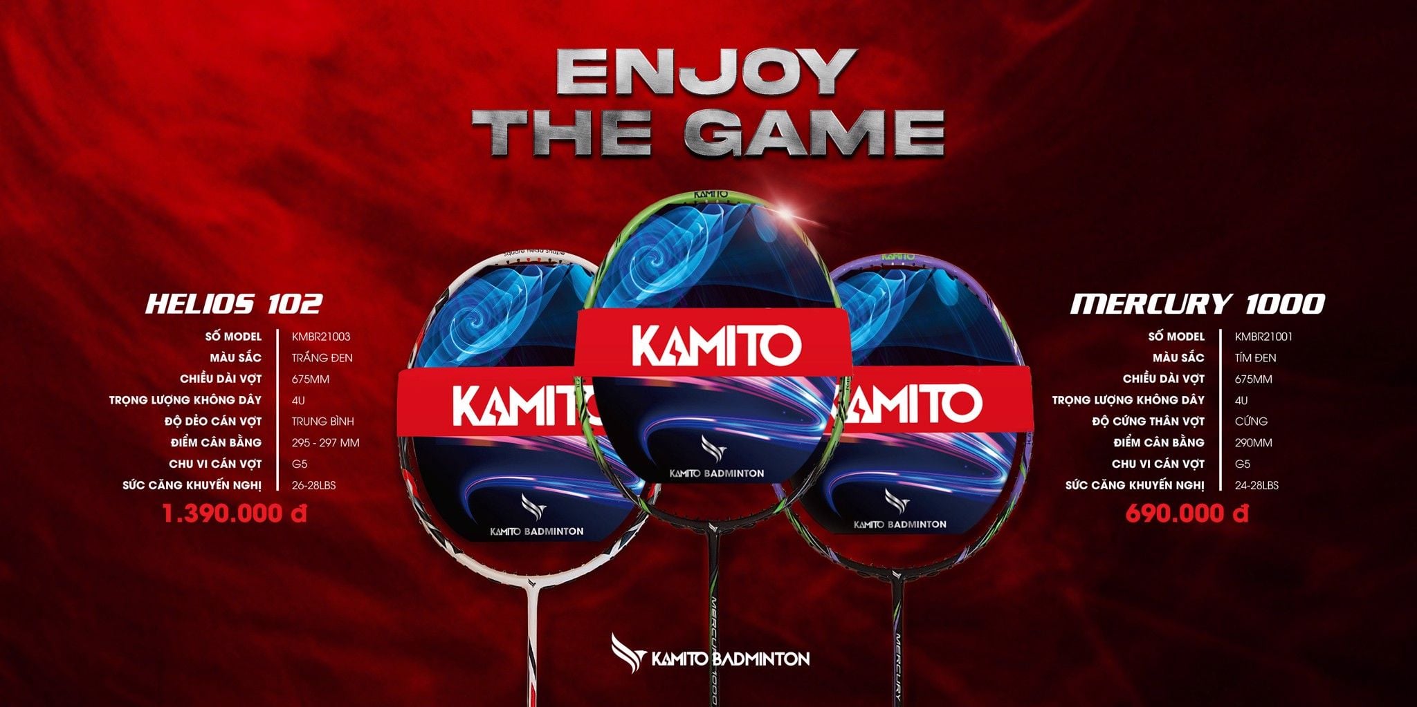 KAMITO RA MẮT CÁC DÒNG VỢT CẦU LÔNG 2021