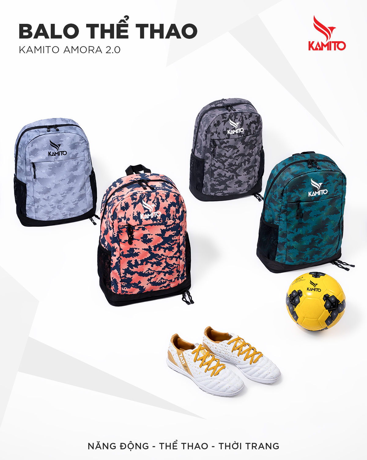 BALO THỂ THAO KAMITO AMORA 2.0 TRỞ LẠI - NĂNG ĐỘNG - THỂ THAO - THỜI TRANG