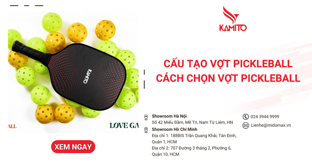 Cấu tạo vợt Pickleball và cách chọn vợt Pickleball phù hợp