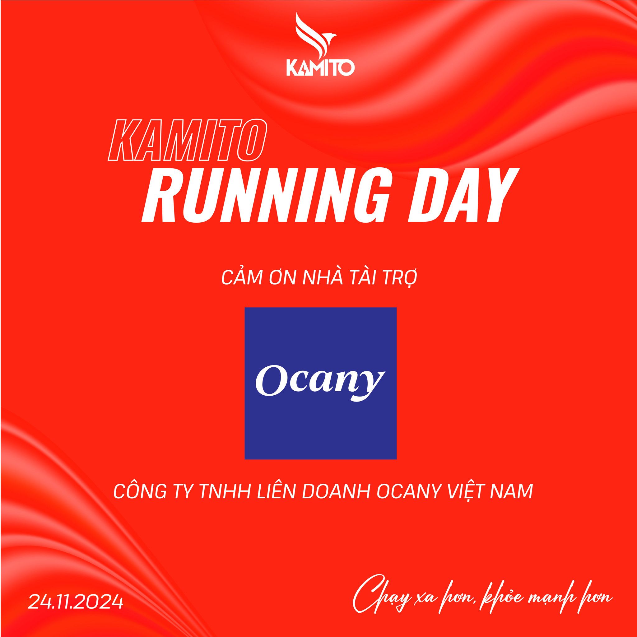 Cảm ơn nhà tài trợ Ocany Việt Nam đồng hành cùng sự kiện Kamito Running Day