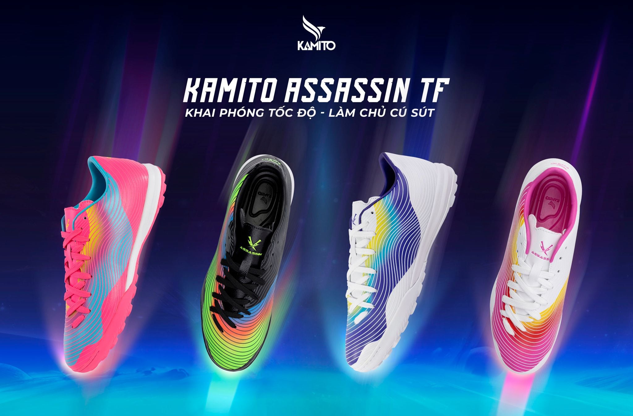GIÀY BÓNG ĐÁ KAMITO ASSASSIN TF – KHAI PHÓNG TỐC ĐỘ, LÀM CHỦ CÚ SÚT