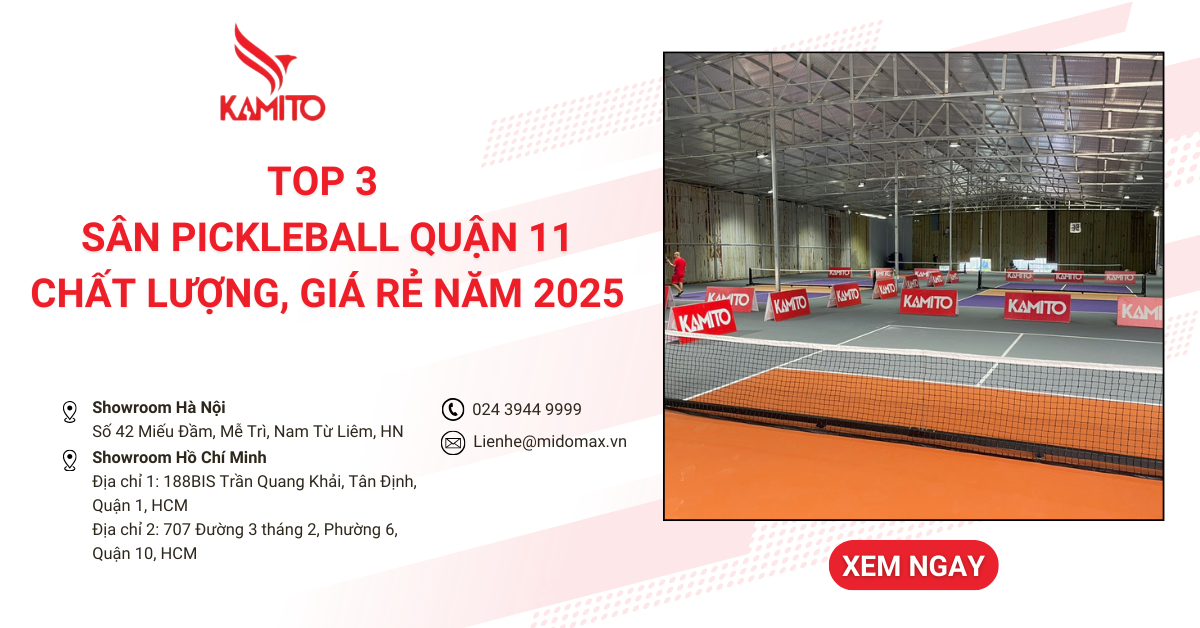 Top 3 sân Pickleball quận 11, TPHCM chất lượng, giá rẻ năm 2025