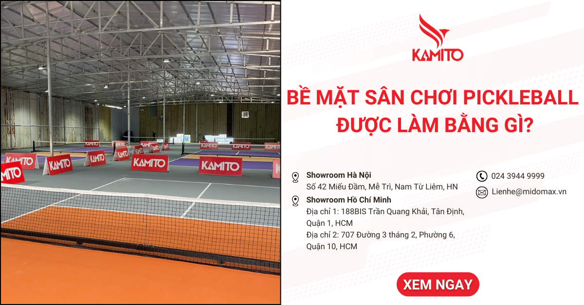 Bề mặt sân chơi Pickleball được làm bằng gì?