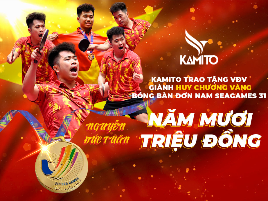 KAMITO TRAO TẶNG 50 TRIỆU ĐỒNG CHO NGUYỄN ĐỨC TUÂN - VĐV GIÀNH HCV BÓNG BÀN ĐƠN NAM SEA GAMES 31