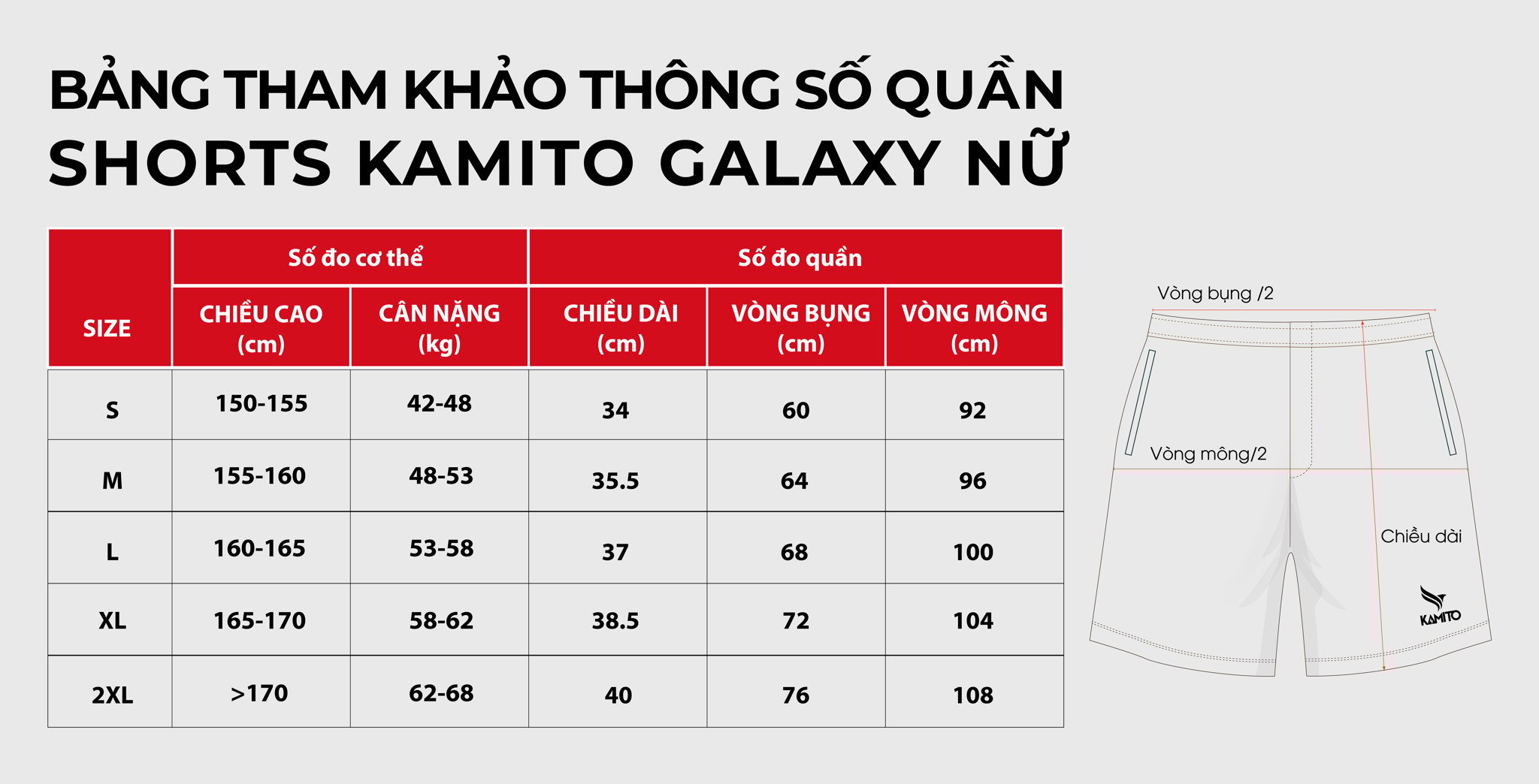 Quần shorts nữ kamito galaxy