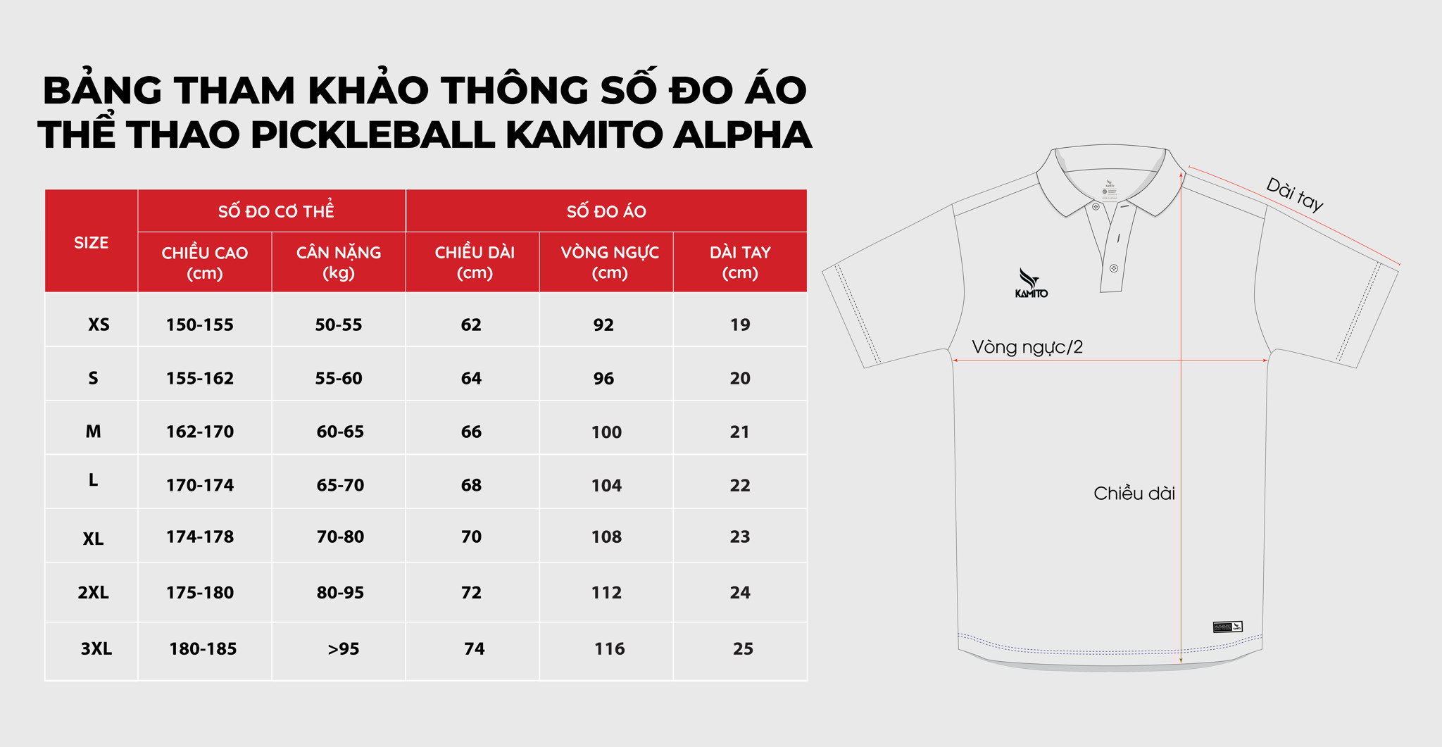 Áo Polo Pickleball Kamito Alpha V1