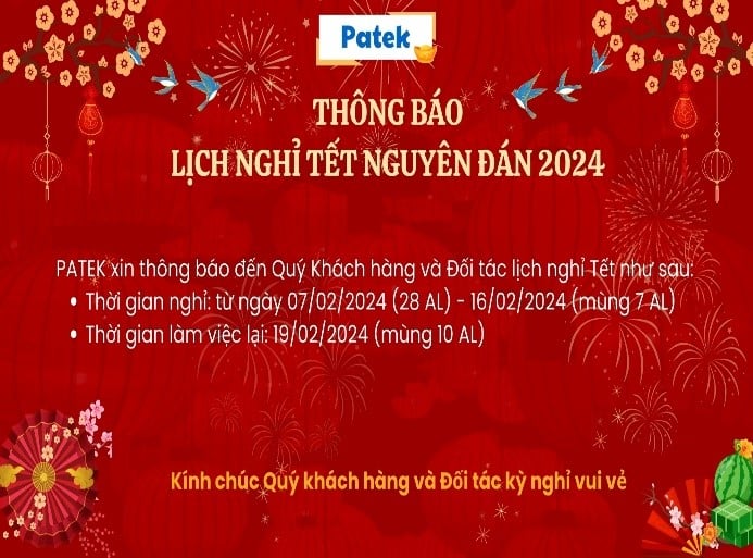 THÔNG BÁO NGHỈ TẾT XUÂN GIÁP THÌN 2024