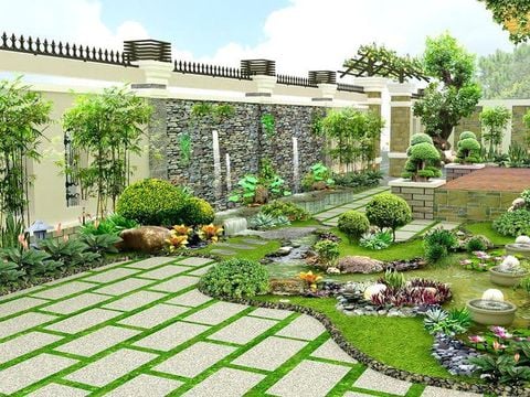 10 Mẫu sân vườn đẹp đơn giản, Thiết kế thi công sân vườn chuyên nghiệp