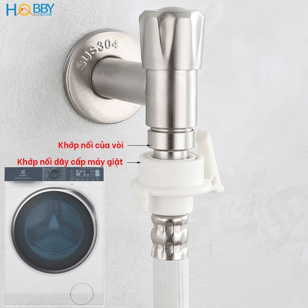 Vòi xả hồ cấp nước máy giặt Hobby Home Decor VIN3 - chuẩn Inox 304 ...