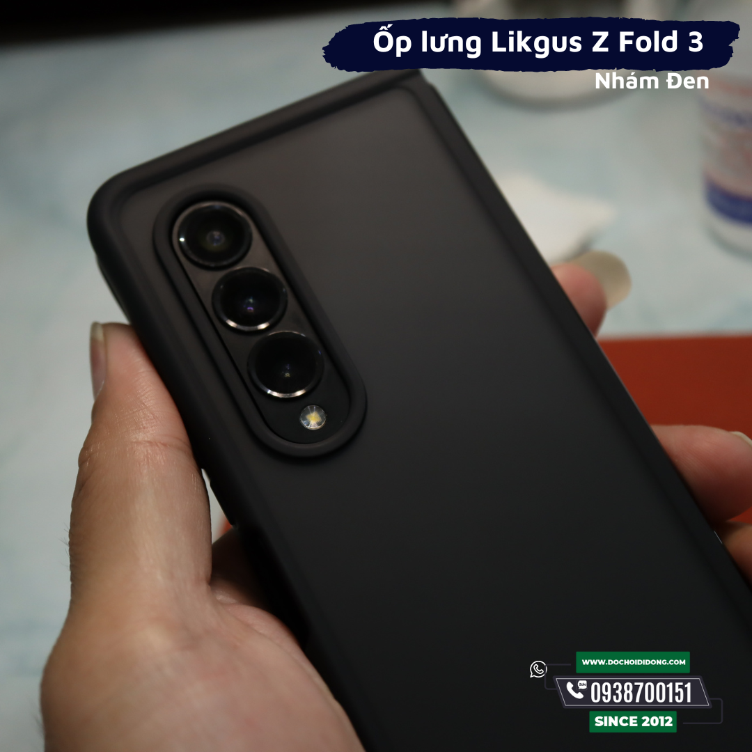 Ốp Lưng Samsung Galaxy Z Fold 3 Likgus Premium Classic Design Nhám Lưng Cứng Viền Dẻo Chống Sốc