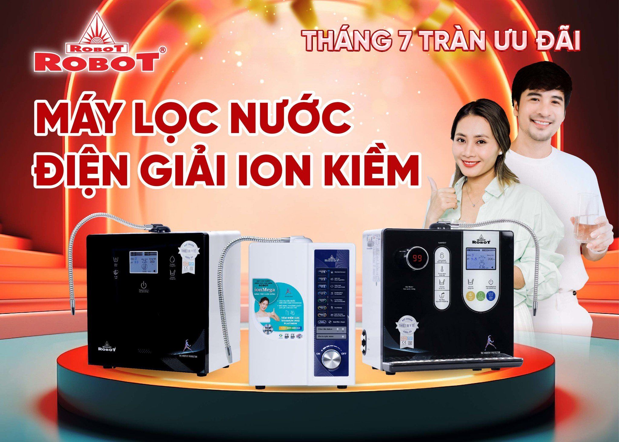 “Tháng 7 – Tràn Ưu Đãi” Máy Lọc Nước Điện Giải Ion Kiềm ROBOT Chỉ Từ 11.880.000đ, Quà Tặng Đến 2.400.000đ!