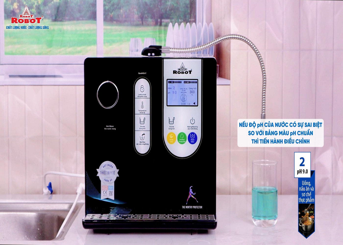 Hướng dẫn điều chỉnh cường độ điện phân Máy lọc nước điện giải ion kiềm ROBOT