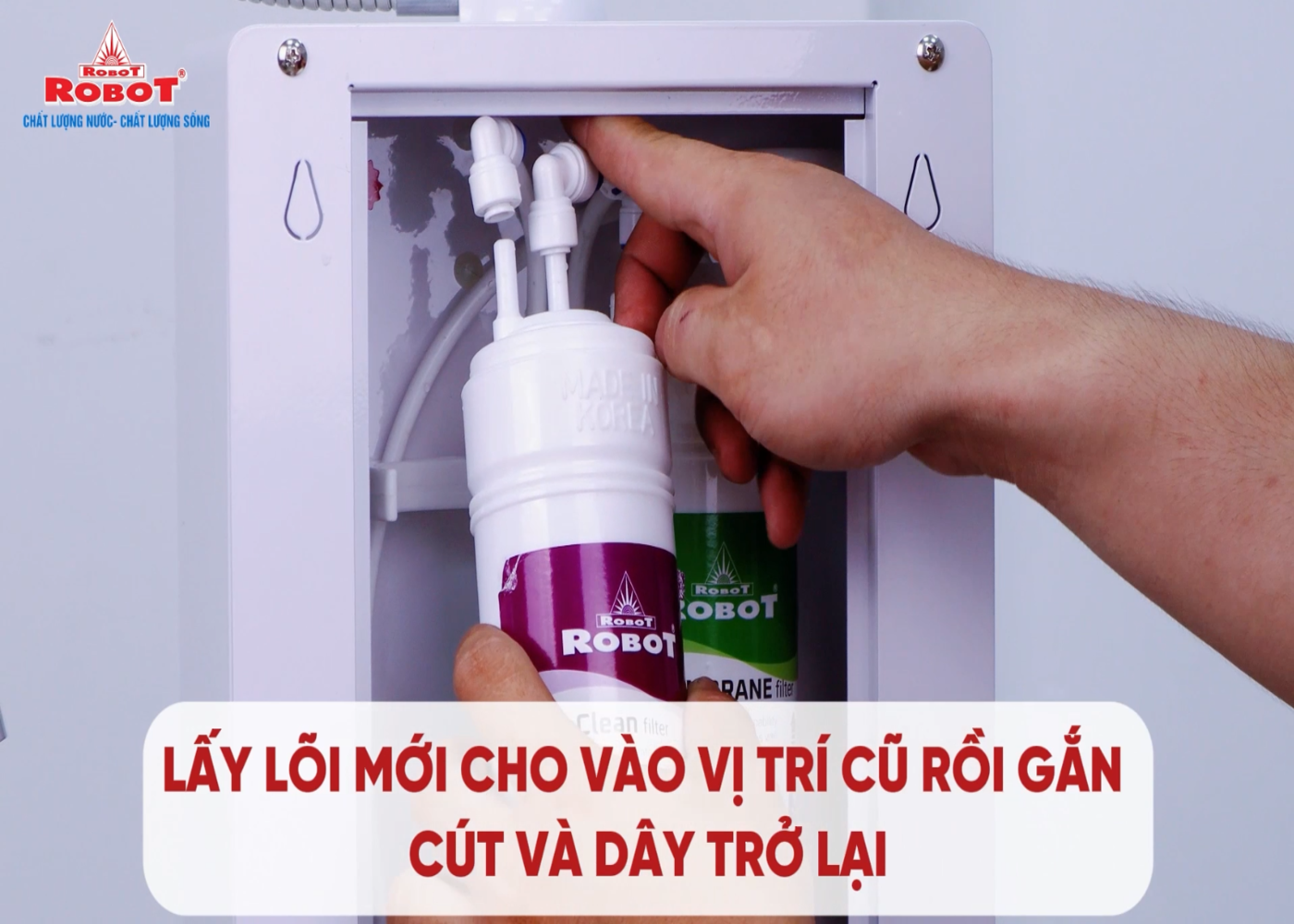 Hướng dẫn thay thế lõi lọc Máy lọc nước điện giải ion kiềm ionMega tại nhà