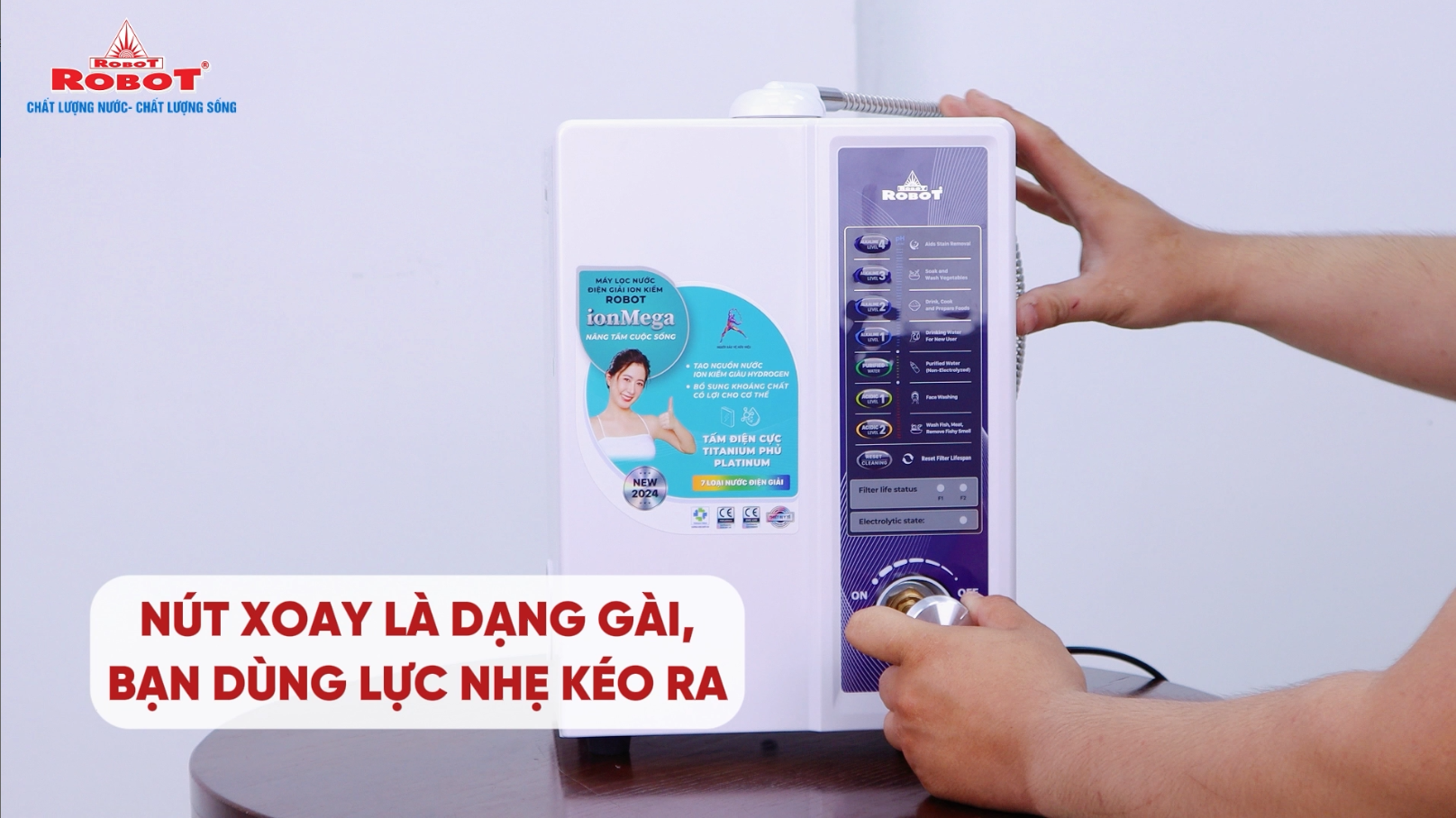Hướng dẫn thay thế van xoay lấy nước Máy lọc nước điện giải ion kiềm ROBOT ionMega