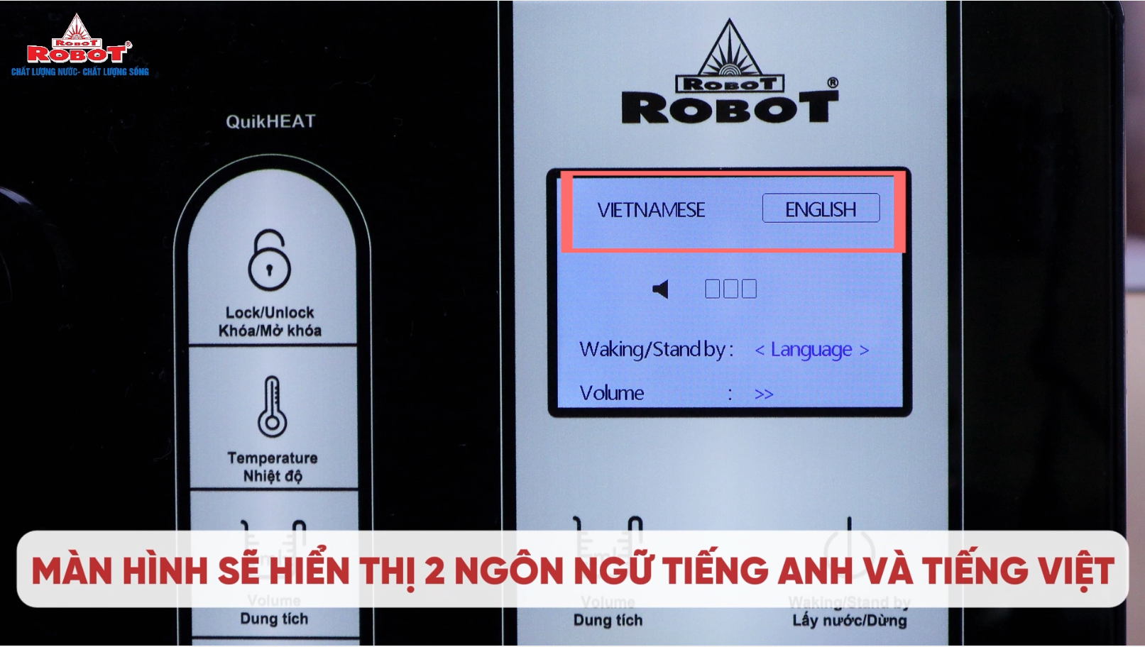 Hướng dẫn chuyển đổi ngôn ngữ trên máy lọc nước điện giải ion kiềm ROBOT
