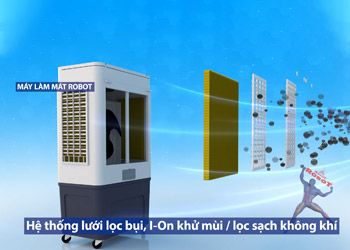 Máy làm mát Robot - Thùng nước rời thuận tiện thay nước