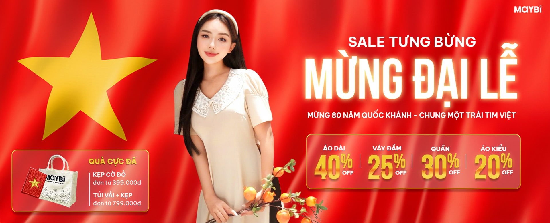 Bùng Nổ Khuyến Mãi Quốc Khánh 02/09 – Giảm Sốc 40% Toàn Bộ Sản Phẩm