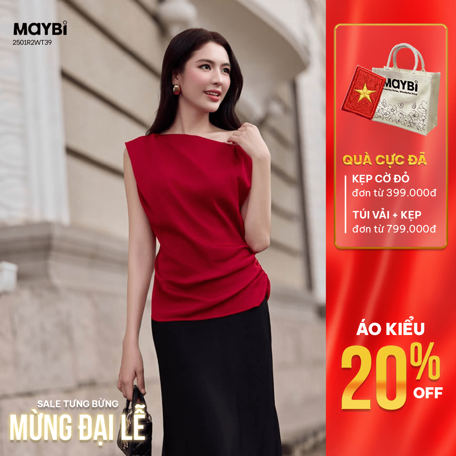 Áo kiểu nữ Maybi giảm 20% dịp ưu đãi 2/9
