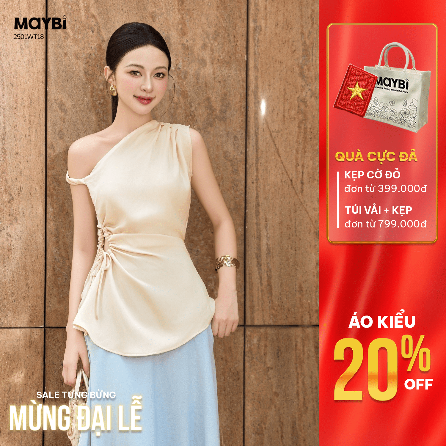 Áo kiểu nữ Maybi giảm 20% dịp ưu đãi 2/9