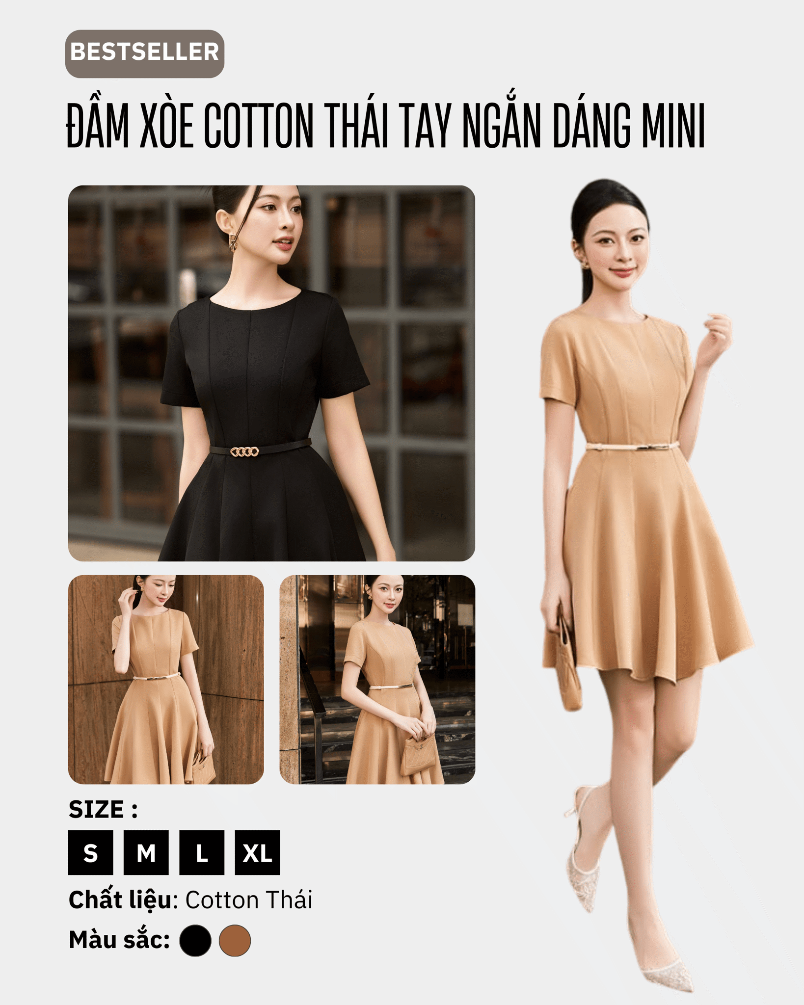 Đầm-Xòe-Cotton-Thái-Tay-Ngắn-Dáng-Mini-maybi