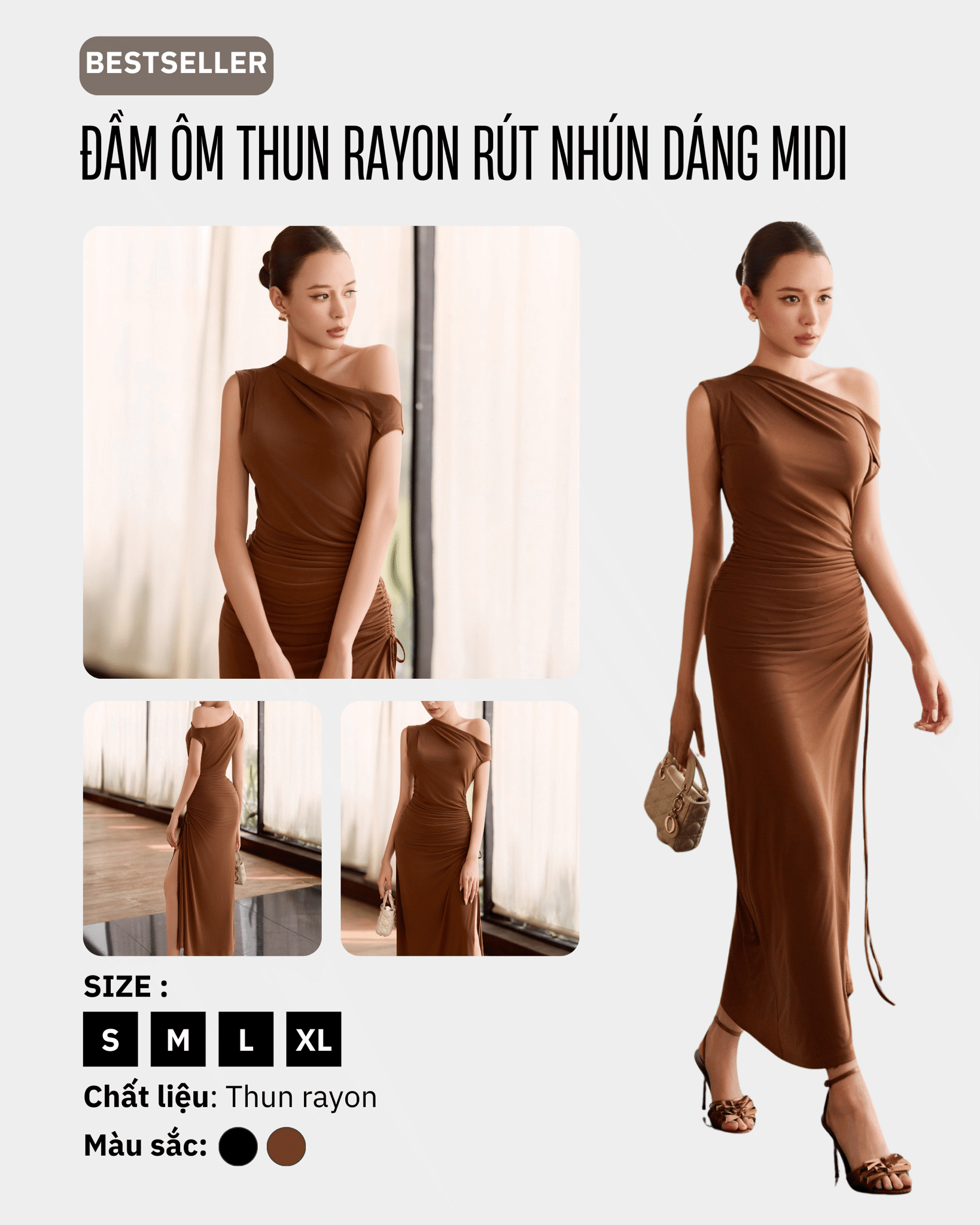Đầm-Ôm-Thun-Rayon-Rút-Nhún-Dáng-Midi-maybi