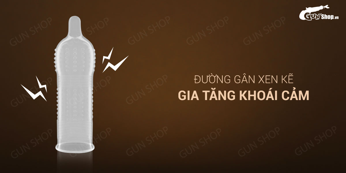 Bao cao su OLO 0.01 Gamma Formula - Kéo dài thời gian, gân gai - Hộp 10 cái