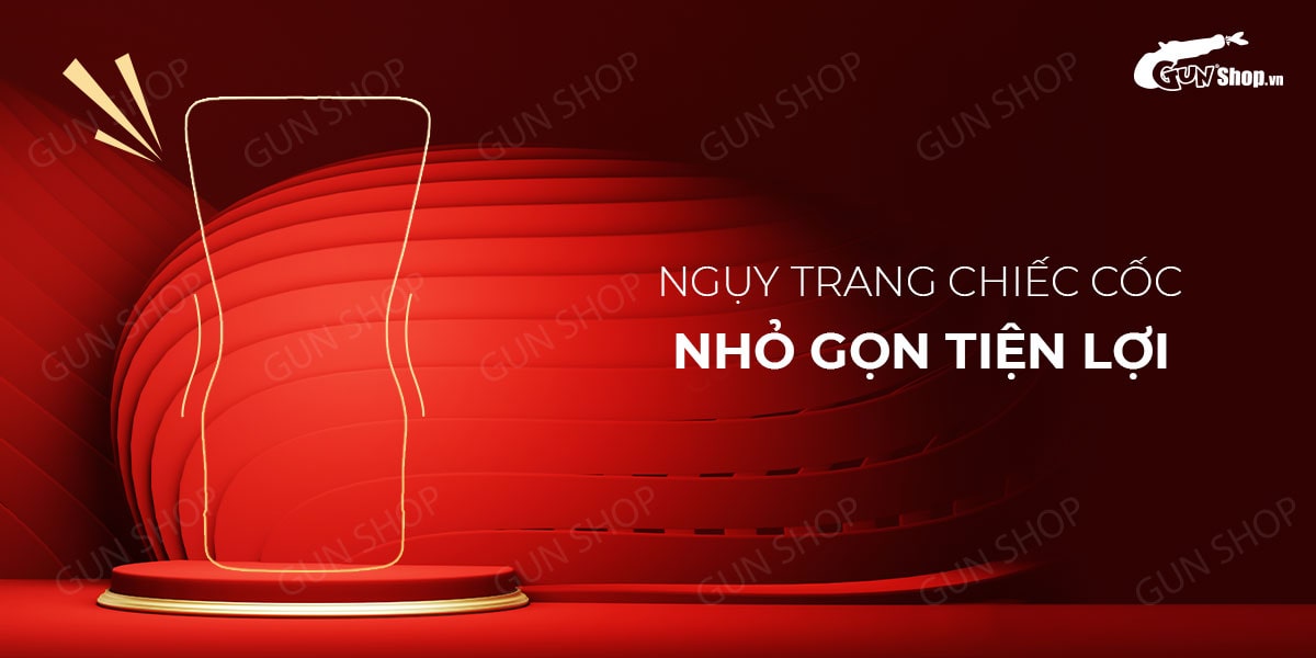 Âm đạo giả nhỏ gọn, ôm khít, đầu dẹp - Tenga Red Black