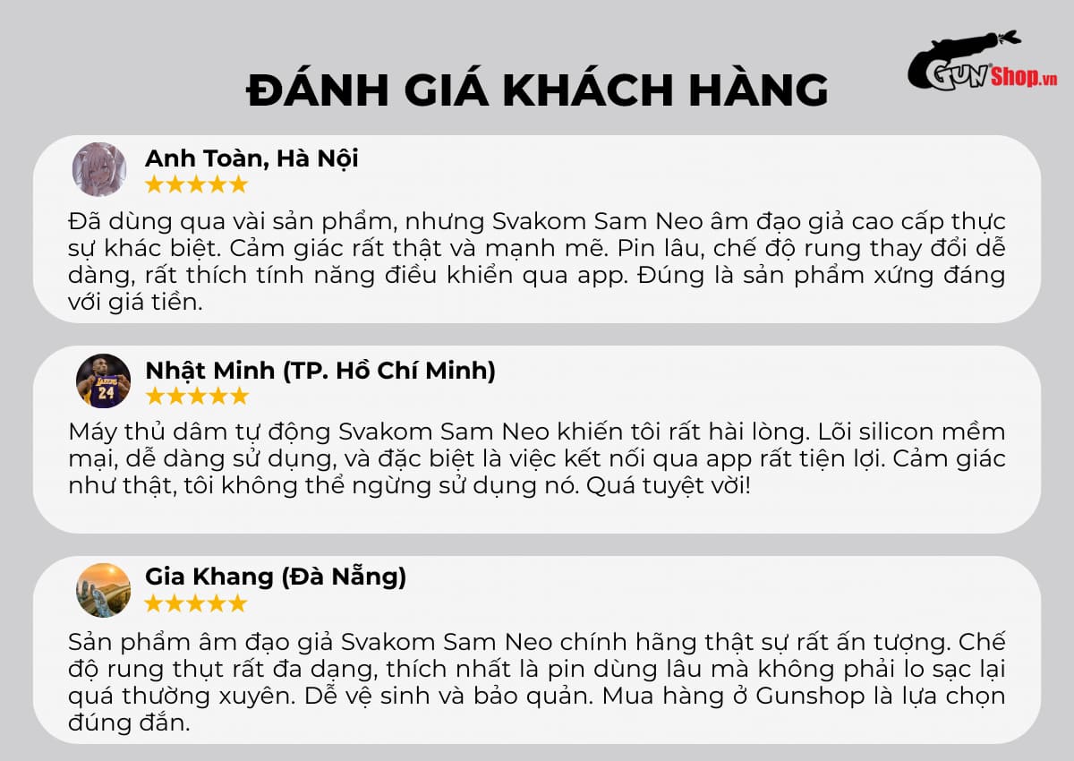 Đánh giá thực tế từ khách hàng Gunshop về Svakom Sam Neo