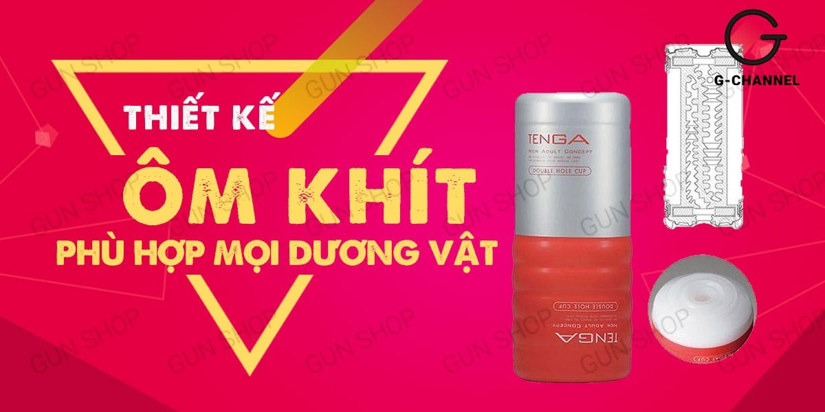Âm đạo giả 2 đầu, nhỏ gọn - Tenga Double Hole Cup