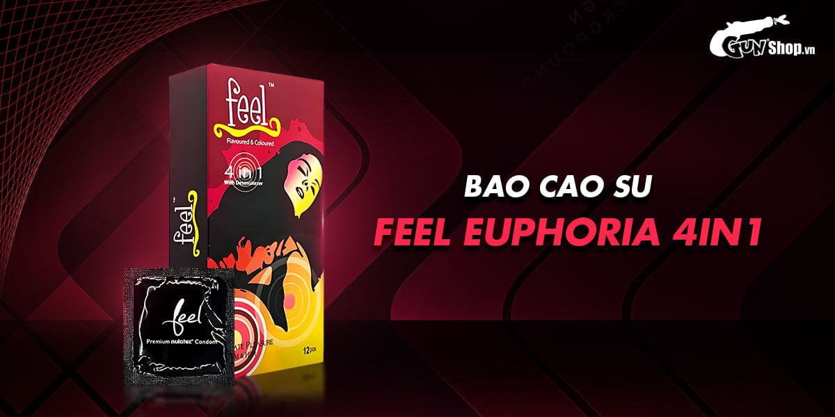 Bao cao su Feel Euphoria 4 in 1 chính hãng, giá rẻ tại Gunshop