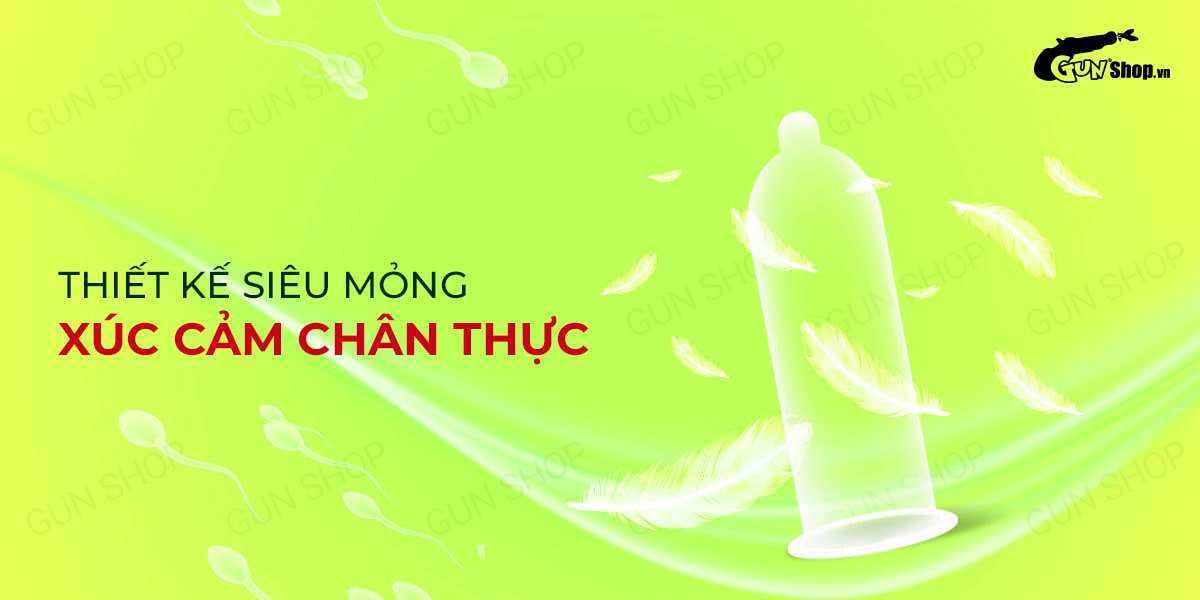 Bao cao su Muaisi Xanh Lá - Siêu mỏng, hương dâu - Hộp 10 cái