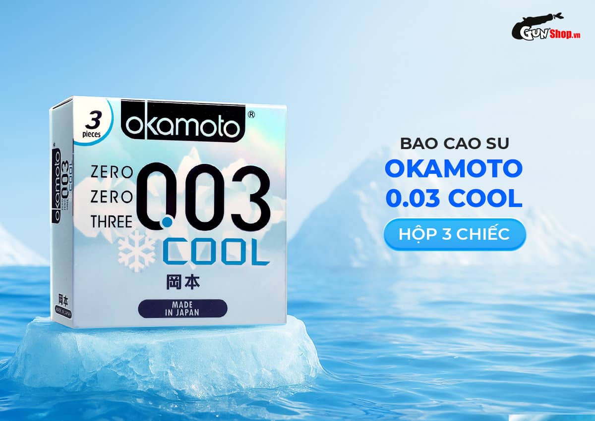 Bao cao su Okamoto 0.03 Cool chính hãng tại Gunshop
