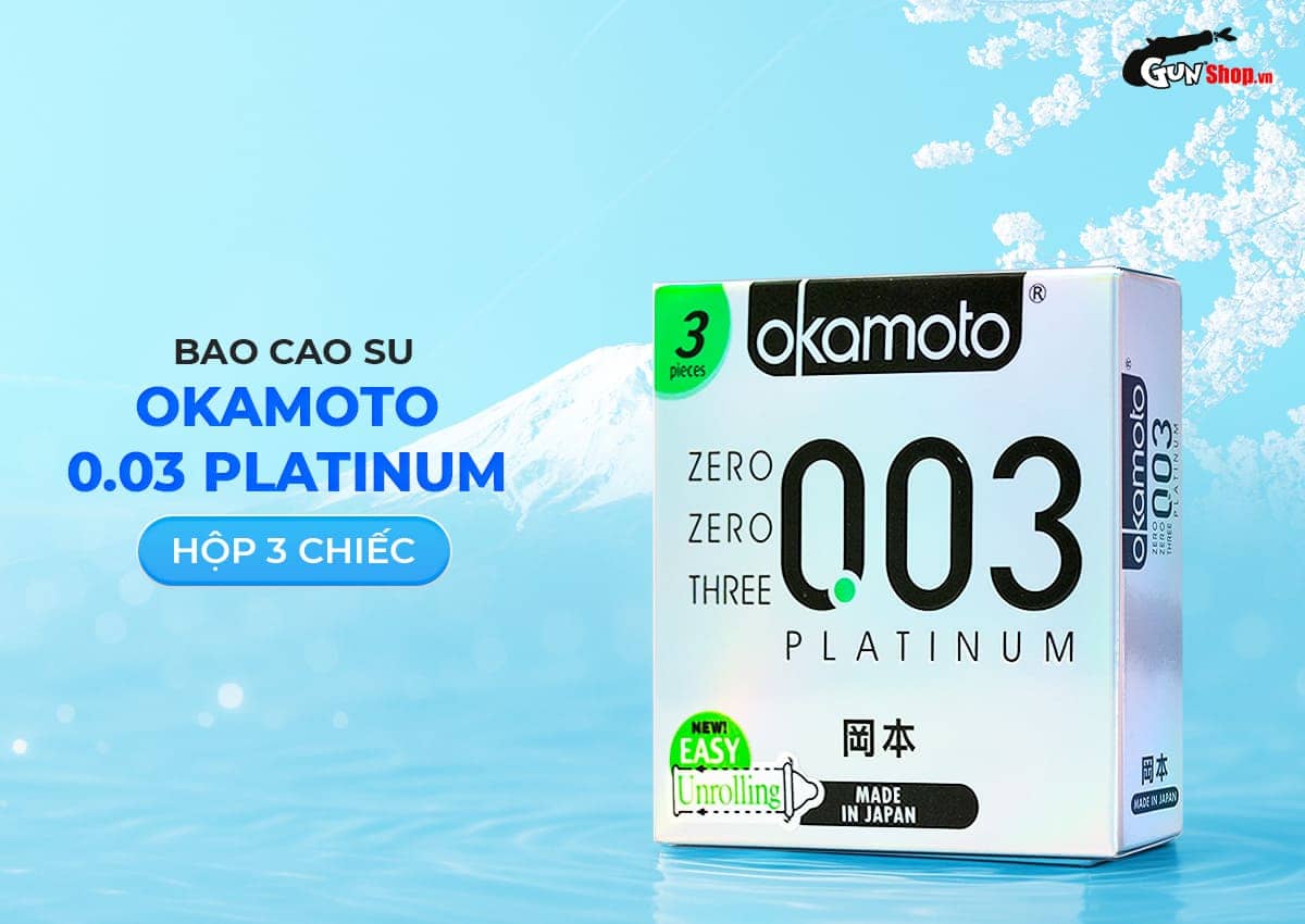 Bao cao su Okamoto 0.03 Platinum chính hãng tại Gunshop