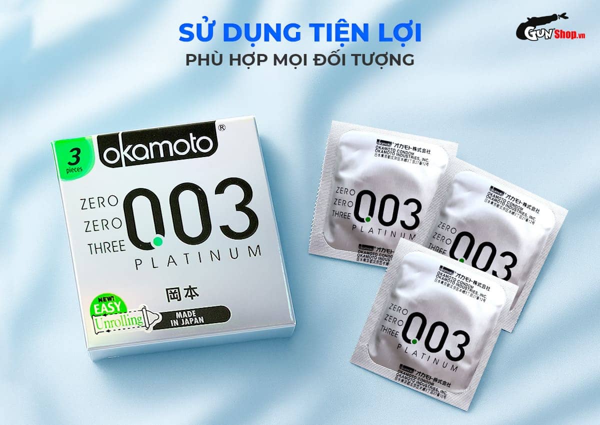 Bao cao su Okamoto 0.03 Platinum chính hãng tại Gunshop