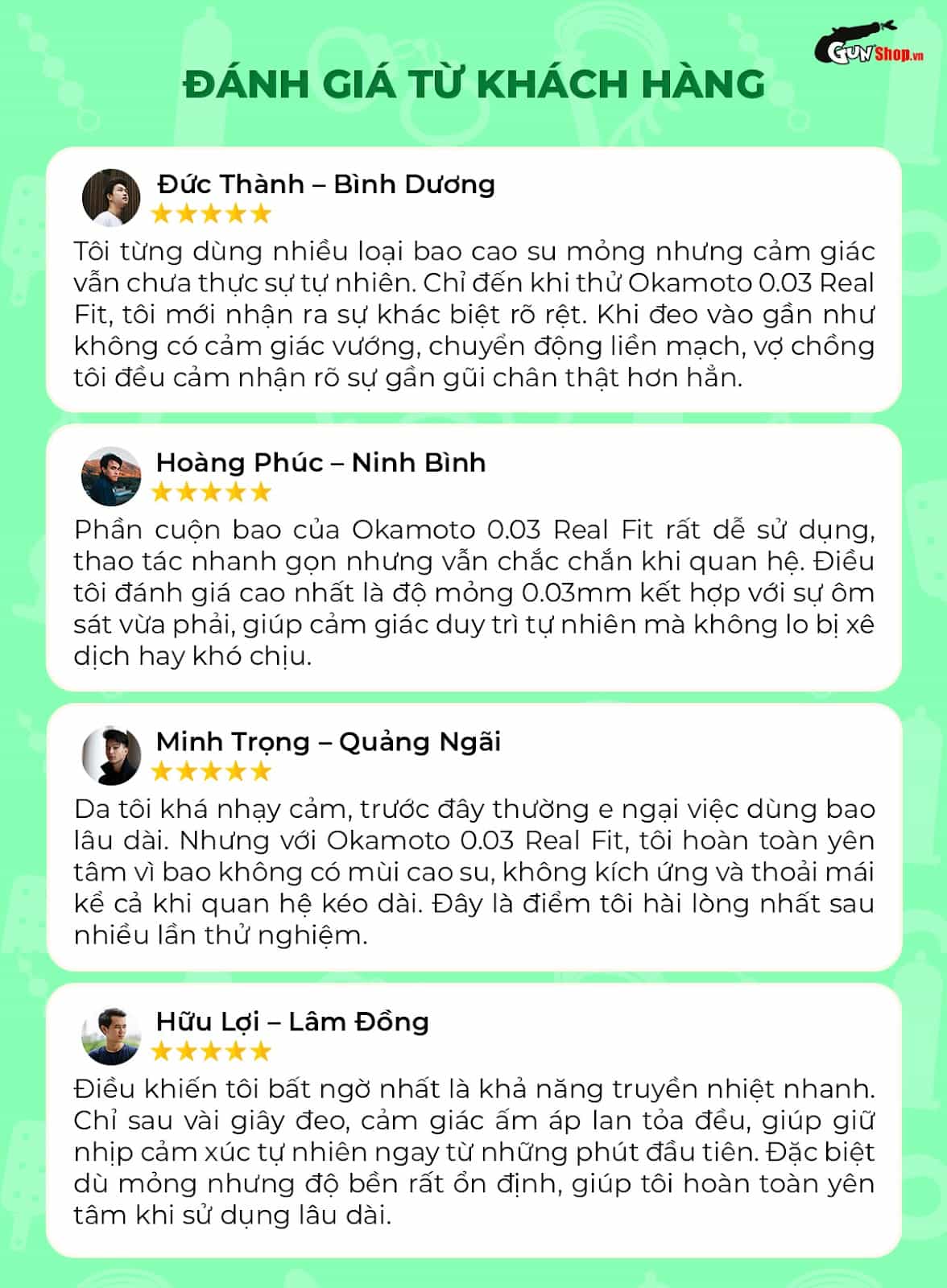 Cảm nhận thực tế từ người dùng bao cao su Okamoto 0.03 Real Fit