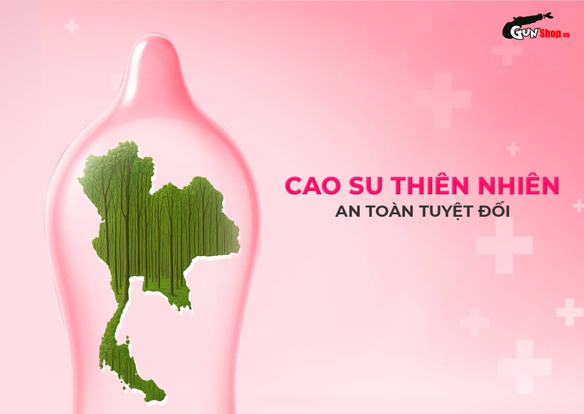 Bao cao su Okamoto Skinless Skin Strawberry hương dâu chính hãng tại Gunshop