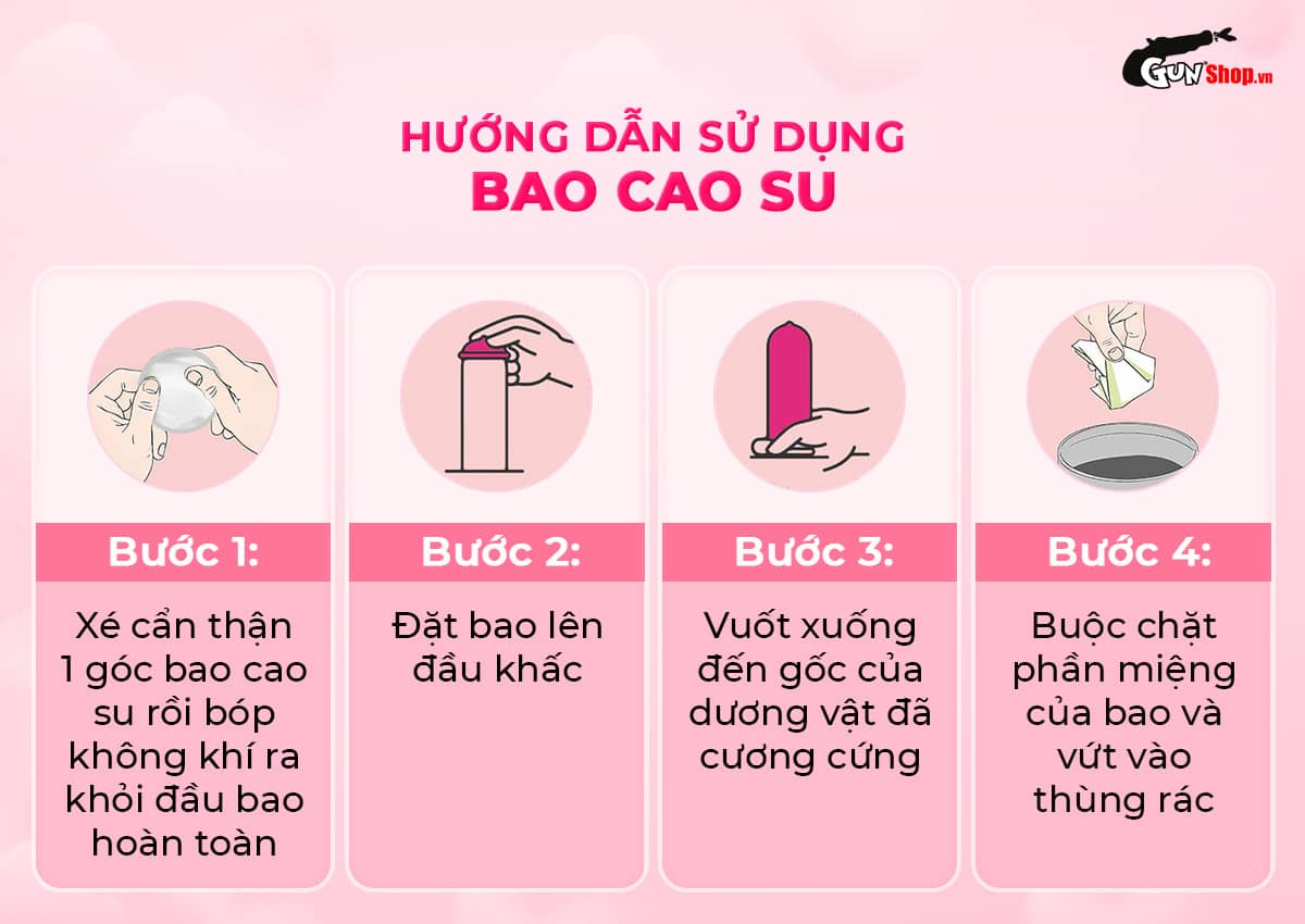 Hướng dẫn cách sử dụng bao cao su Okamoto Skinless Skin Strawberry