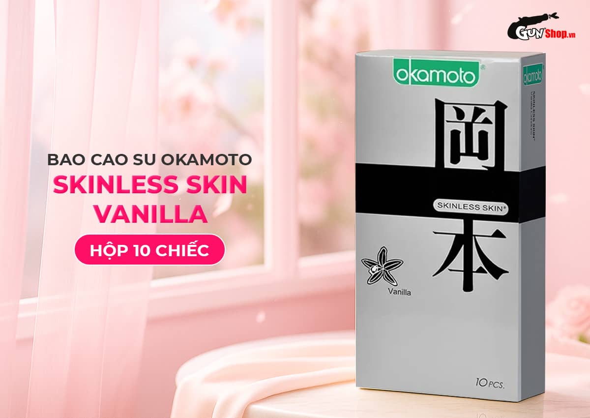 Bao cao su Okamoto Skinless Skin Vanilla chính hãng tại Gunshop