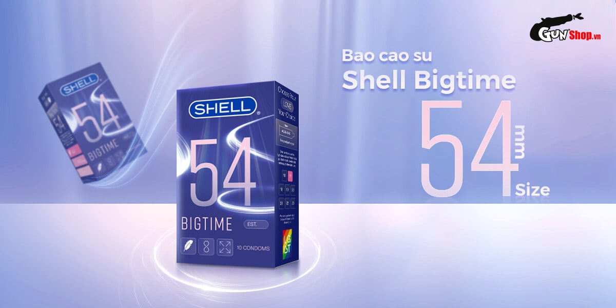 Bao cao su Shell Bigtime - Size 54mm chính hãng, giá rẻ tại Gunshop