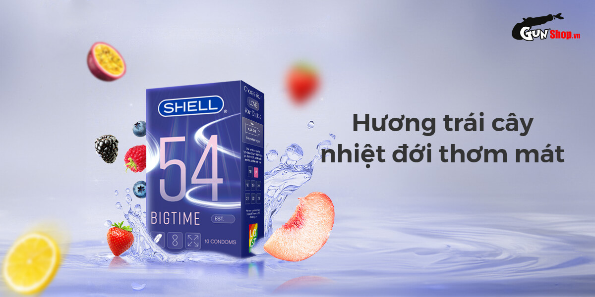 Bao cao su Shell Bigtime - Size 54mm chính hãng, giá rẻ tại Gunshop