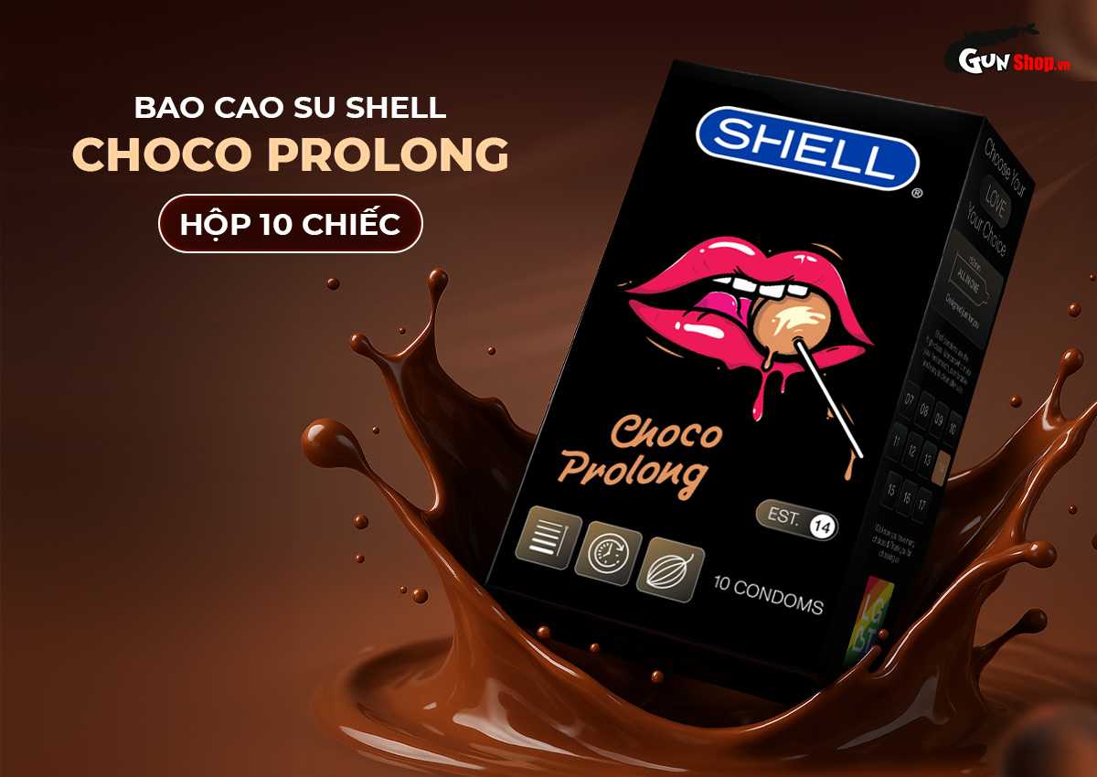 Bao cao su Shell Choco Prolong – Hộp 10 cái chính hãng tại Gunshop