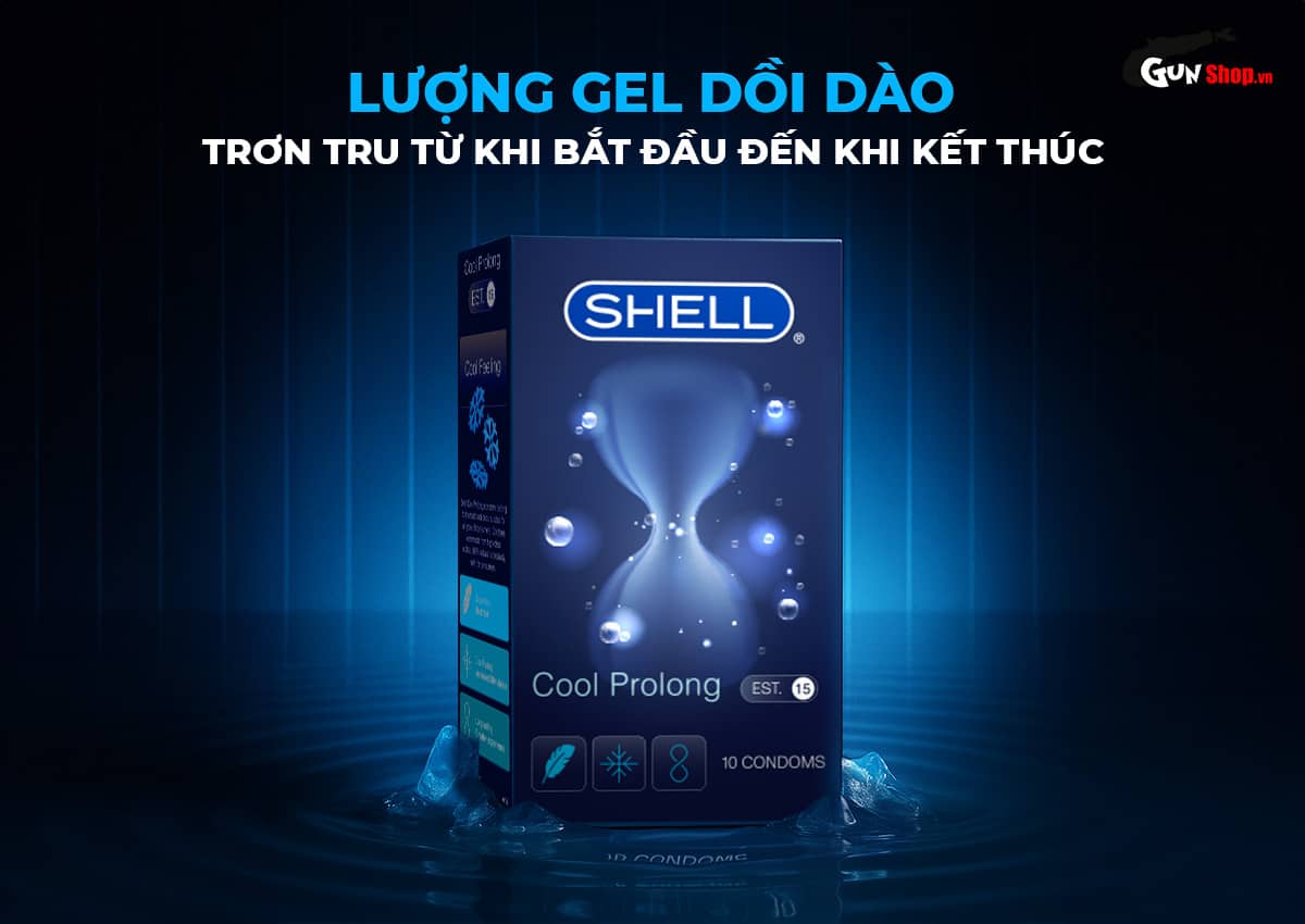 Bao cao su Shell Cool Prolong - Hộp 10 cái chính hãng tại Gunshop