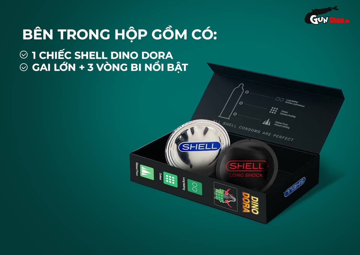 Bao cao su Shell Dino Dora chính hãng, giá rẻ tại Gunshop