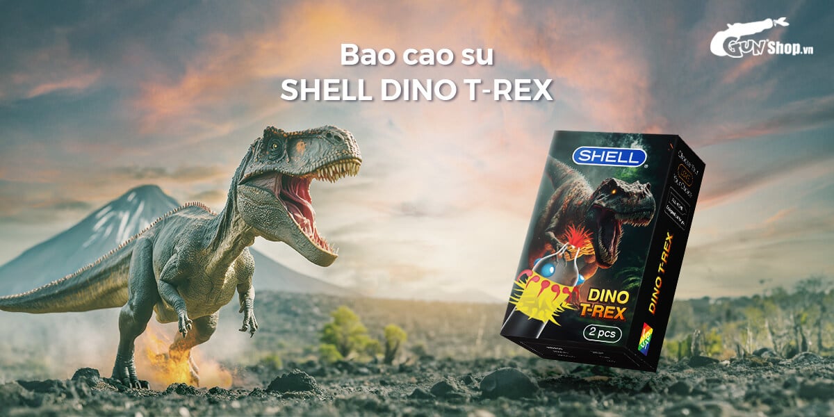Bao cao su Shell Dino T-rex bi gai lớn chính hãng tại Gunshop