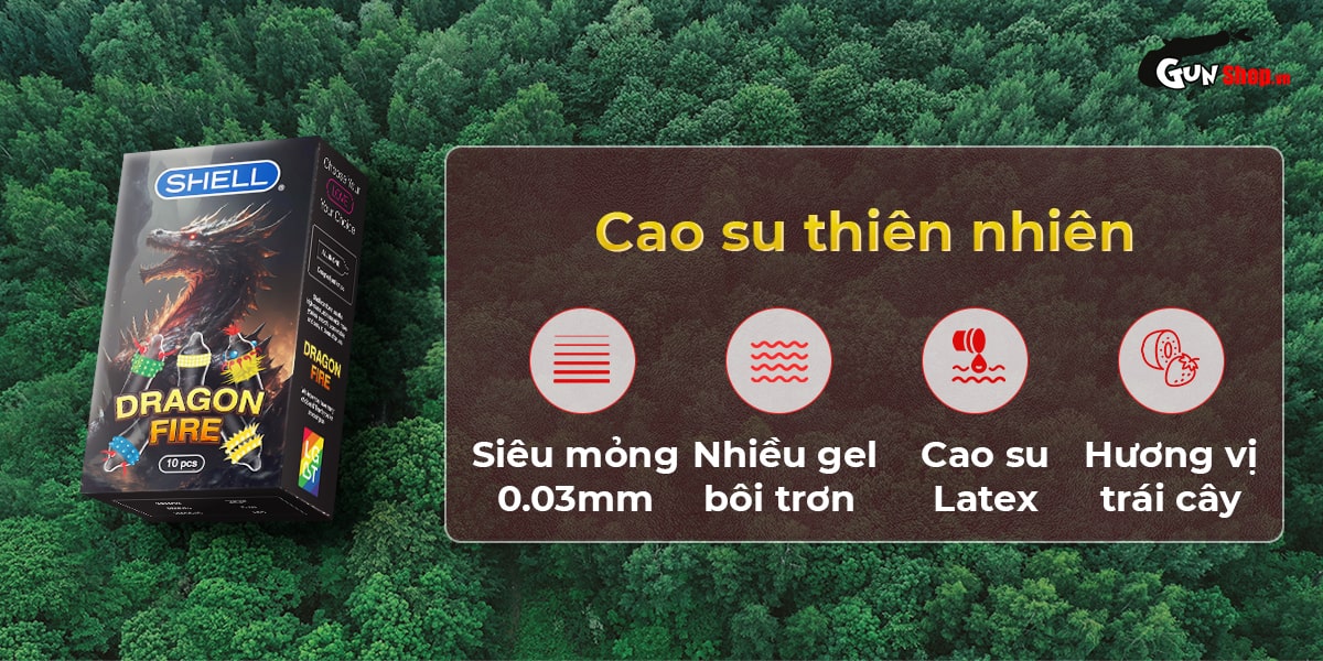 Bao cao su Shell Dragon Fire chính hãng tại Gunshop.vn