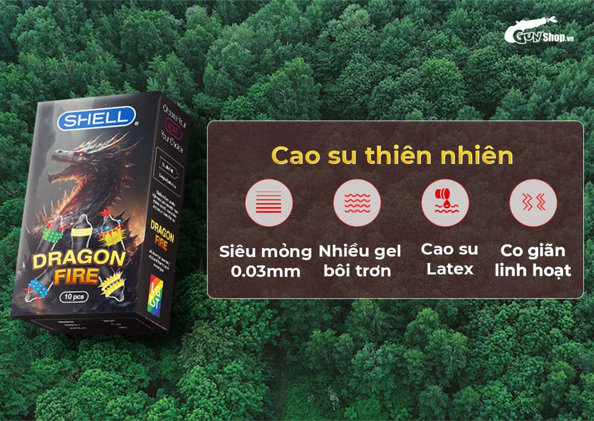 Bao cao su Shell Dragon Fire chính hãng tại Gunshop.vn