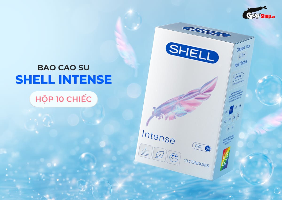 Bao cao su Shell Intense - Hộp 10 cái chính hãng tại Gunshop